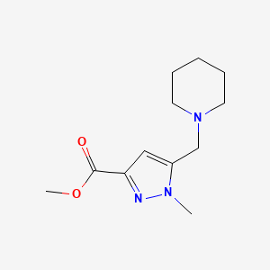 molecular formula C12H19N3O2 B3115826 1-Methyl-5-piperidin-1-ylmethyl-1H-pyrazole-3-carboxylic acid methyl ester CAS No. 2120537-33-7