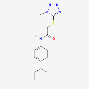 molecular formula C14H19N5OS B3115836 N-(4-butan-2-ylphenyl)-2-(1-methyltetrazol-5-yl)sulfanylacetamide CAS No. 212074-83-4