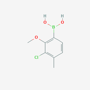 molecular formula C8H10BClO3 B3115848 3-Chloro-2-methoxy-4-methylphenylboronic acid CAS No. 2121511-90-6