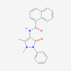 molecular formula C22H19N3O2 B311591 N-(1,5-dimethyl-3-oxo-2-phenyl-2,3-dihydro-1H-pyrazol-4-yl)-1-naphthamide 