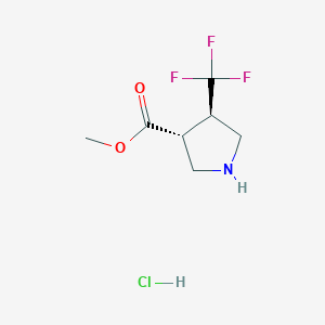 molecular formula C7H11ClF3NO2 B3116121 methyl (3R,4R)-4-(trifluoromethyl)pyrrolidine-3-carboxylate hydrochloride CAS No. 2140264-93-1