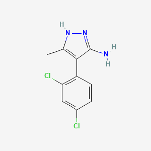 molecular formula C10H9Cl2N3 B3116167 4-(2,4-二氯苯基)-5-甲基-1H-吡唑-3-胺 CAS No. 214416-40-7