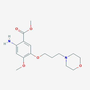 molecular formula C16H24N2O5 B3116179 Methyl 2-amino-4-methoxy-5-(3-morpholinopropoxy)benzoate CAS No. 214472-41-0