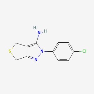 molecular formula C11H10ClN3S B3116192 2-(4-Chloro-phenyl)-2,6-dihydro-4H-thieno[3,4-c]pyrazol-3-ylamine CAS No. 214542-52-6