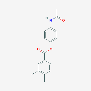 molecular formula C17H17NO3 B311623 4-(Acetylamino)phenyl 3,4-dimethylbenzoate 
