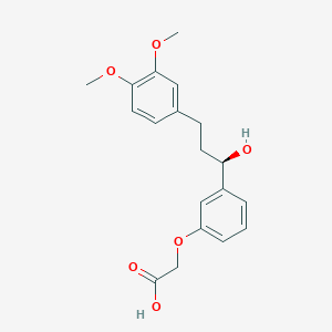 molecular formula C19H22O6 B3116241 (R)-2-(3-(3-(3,4-dimethoxyphenyl)-1-hydroxypropyl)phenoxy)acetic acid CAS No. 215169-00-9