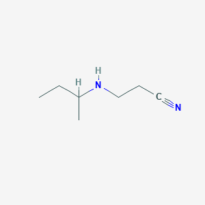 molecular formula C7H14N2 B3116259 3-(Sec-butylamino)propanenitrile CAS No. 21539-52-6