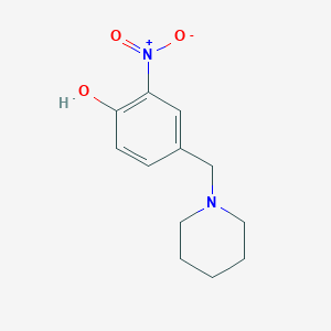 molecular formula C12H16N2O3 B3116287 2-Nitro-4-piperidinomethyl-phenol CAS No. 21553-54-8