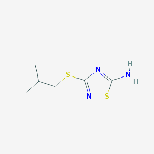 molecular formula C6H11N3S2 B3116300 3-Isobutylsulfanyl-[1,2,4]thiadiazol-5-ylamine CAS No. 215593-26-3