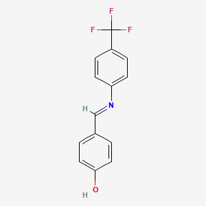 molecular formula C14H10F3NO B3116314 4-[(1E)-{[4-(trifluoromethyl)phenyl]imino}methyl]phenol CAS No. 215648-82-1