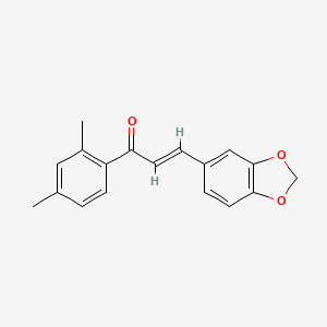 molecular formula C18H16O3 B3116339 (E)-3-(1,3-benzodioxol-5-yl)-1-(2,4-dimethylphenyl)prop-2-en-1-one CAS No. 215778-51-1