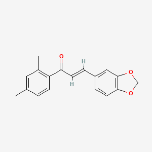 molecular formula C18H16O3 B3116339 (2E)-3-(2H-1,3-benzodioxol-5-yl)-1-(2,4-dimethylphenyl)prop-2-en-1-one CAS No. 215778-51-1