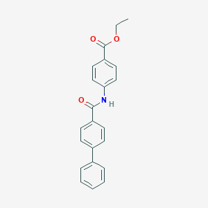 molecular formula C22H19NO3 B311644 Ethyl 4-[(4-biphenylylcarbonyl)amino]benzoate 