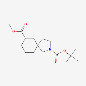 molecular formula C16H27NO4 B3116560 2-叔丁基 7-甲基 2-氮杂螺[4.5]癸烷-2,7-二羧酸酯 CAS No. 2173991-86-9