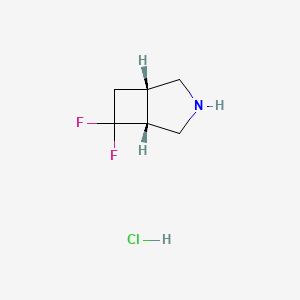 molecular formula C6H10ClF2N B3116589 cis-6,6-Difluoro-3-azabicyclo[3.2.0]heptane hcl CAS No. 2177263-11-3