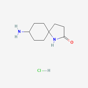 molecular formula C9H17ClN2O B3116591 8-氨基-1-氮杂螺[4.5]癸-2-酮盐酸盐 CAS No. 2177263-82-8