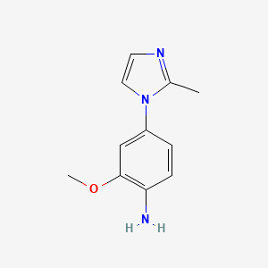 molecular formula C11H13N3O B3116623 2-甲氧基-4-(2-甲基咪唑-1-基)苯胺 CAS No. 218301-72-5