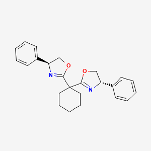 molecular formula C24H26N2O2 B3116638 (4S,4'S)-2,2'-环己亚甲基双[4,5-二氢-4-苯基恶唑] CAS No. 2185014-88-2