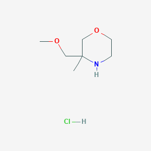 molecular formula C7H16ClNO2 B3116645 3-(Methoxymethyl)-3-methylmorpholine hydrochloride CAS No. 218594-72-0