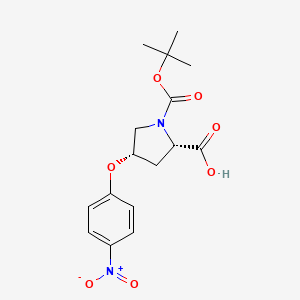 molecular formula C16H20N2O7 B3116684 （2S,4S）-1-(叔丁氧羰基)-4-(4-硝基苯氧基)-2-吡咯烷羧酸 CAS No. 218943-94-3