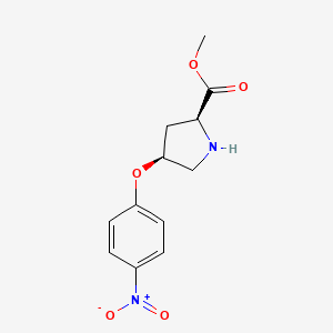 molecular formula C12H14N2O5 B3116688 Methyl (2S,4S)-4-(4-nitrophenoxy)-2-pyrrolidinecarboxylate CAS No. 218944-14-0