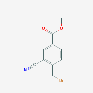 molecular formula C10H8BrNO2 B3116742 Methyl 4-bromomethyl-3-cyanobenzoate CAS No. 219519-17-2