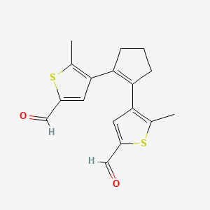 molecular formula C17H16O2S2 B3116747 4,4'-(环戊-1-烯-1,2-二基)双(5-甲硫代苯并噻吩-2-甲醛) CAS No. 219537-99-2