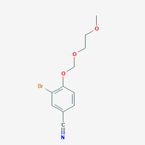 molecular formula C11H12BrNO3 B3116756 3-Bromo-4-(2-methoxyethoxymethoxy)-benzonitrile CAS No. 219671-91-7