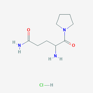 molecular formula C9H18ClN3O2 B3116783 4-Amino-5-oxo-5-pyrrolidin-1-ylpentanamide hydrochloride CAS No. 2197413-22-0