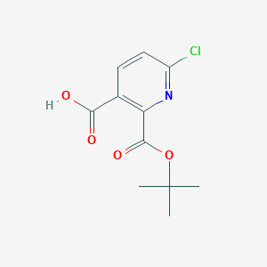 molecular formula C11H12ClNO4 B3116785 2-(tert-Butoxycarbonyl)-6-chloronicotinic acid CAS No. 2197685-82-6