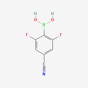 molecular formula C7H4BF2NO2 B3116850 (4-氰基-2,6-二氟苯基)硼酸 CAS No. 2199440-52-1