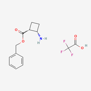 molecular formula C14H16F3NO4 B3116875 Benzyl cis-2-aminocyclobutane-1-carboxylate; trifluoroacetic acid CAS No. 2200580-81-8