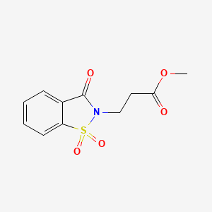 molecular formula C11H11NO5S B3116883 Methyl 3-(1,1-dioxido-3-oxo-1,2-benzisothiazol-2(3H)-yl)propanoate CAS No. 22010-99-7