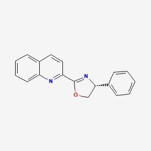 molecular formula C18H14N2O B3116887 (R)-4-苯基-2-(喹啉-2-基)-4,5-二氢恶唑 CAS No. 220108-54-3