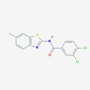 molecular formula C15H10Cl2N2OS B311692 3,4-dichloro-N-(6-methyl-1,3-benzothiazol-2-yl)benzamide 