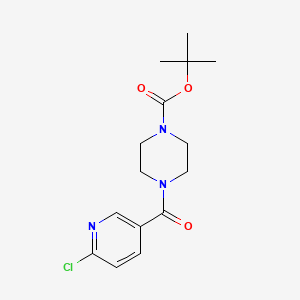 molecular formula C15H20ClN3O3 B3116933 叔丁基4-(6-氯烟酰基)哌嗪-1-羧酸酯 CAS No. 220359-66-0