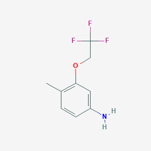 molecular formula C9H10F3NO B3117066 4-Amino-2-(2,2,2-trifluoroethoxy)toluene CAS No. 220996-42-9