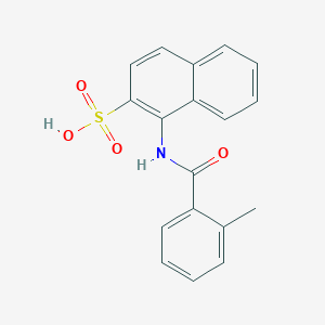 molecular formula C18H15NO4S B311709 1-[(2-Methylbenzoyl)amino]naphthalene-2-sulfonic acid 