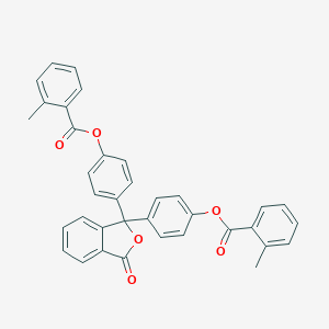 molecular formula C36H26O6 B311710 4-(1-{4-[(2-Methylbenzoyl)oxy]phenyl}-3-oxo-1,3-dihydro-2-benzofuran-1-yl)phenyl 2-methylbenzoate 