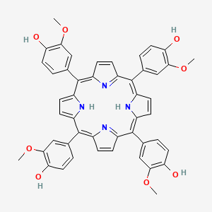 molecular formula C48H38N4O8 B3117115 meso-Tetra(3-methoxy-4-hydroxyphenyl) porphine CAS No. 22112-80-7
