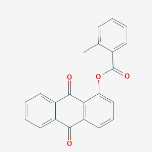molecular formula C22H14O4 B311712 9,10-Dioxo-9,10-dihydro-1-anthracenyl 2-methylbenzoate 