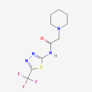 2-piperidino-N-[5-(trifluoromethyl)-1,3,4-thiadiazol-2-yl]acetamide