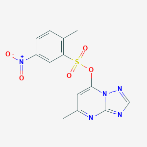 molecular formula C13H11N5O5S B311723 5-Methyl[1,2,4]triazolo[1,5-a]pyrimidin-7-yl 5-nitro-2-methylbenzenesulfonate 