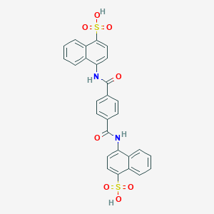 molecular formula C28H20N2O8S2 B311725 4-[(4-{[(4-Sulfo-1-naphthyl)amino]carbonyl}benzoyl)amino]-1-naphthalenesulfonic acid 