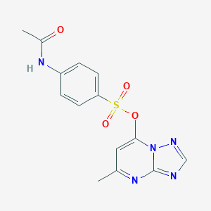 molecular formula C14H13N5O4S B311728 5-Methyl[1,2,4]triazolo[1,5-a]pyrimidin-7-yl 4-(acetylamino)benzenesulfonate 