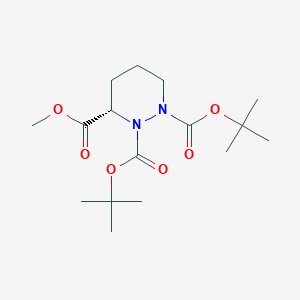 molecular formula C16H28N2O6 B3117286 (S)-tetrahydro-pyridazine-1,2,3-tricarboxylic acid 1,2-di-tert-butyl ester 3-methyl ester CAS No. 222556-21-0