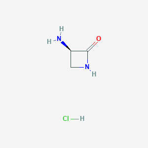 molecular formula C3H7ClN2O B3117327 (3R)-3-氨基氮杂环丁-2-酮盐酸盐 CAS No. 2227199-00-8