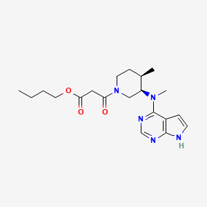 molecular formula C20H29N5O3 B3117337 butyl 3-[(3R,4R)-4-methyl-3-[methyl({7H-pyrrolo[2,3-d]pyrimidin-4-yl})amino]piperidin-1-yl]-3-oxopropanoate CAS No. 2227199-31-5