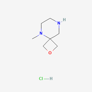 molecular formula C7H15ClN2O B3117344 5-Methyl-2-oxa-5,8-diazaspiro[3.5]nonane hydrochloride CAS No. 2227206-56-4