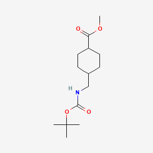 molecular formula C14H25NO4 B3117402 反式-4-({[(叔丁氧羰基)氨基}甲基)环己烷-1-甲酸甲酯 CAS No. 222986-86-9